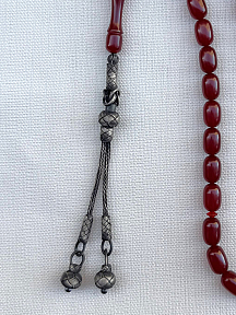 Gümüş Kazaziye Klasik Model İki Sallantılı Tesbih Püskülü - Oksitli