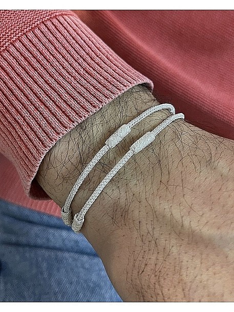 Trabzon İşleme Gümüş Kazaziye Çift Sıralı Bileklik