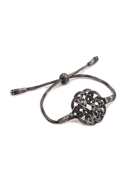 Aşk Düğümü Oksitli Gümüş Bilekik Asansörlü Model