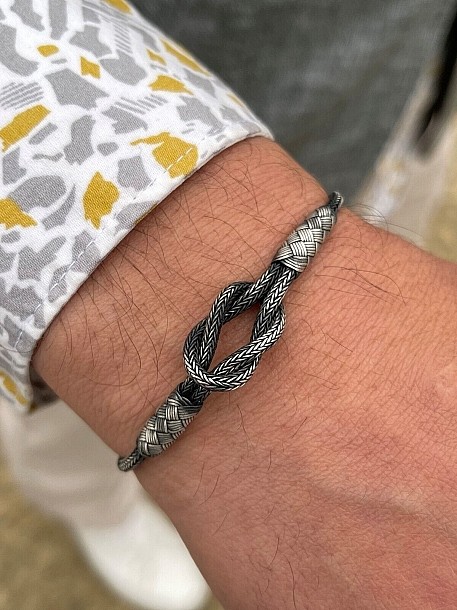 Gemici Düğümü Gümüş Kazaziye Bileklik