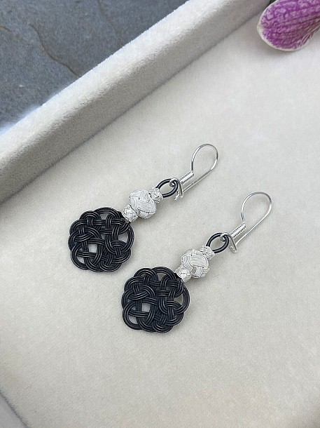 Gümüş Kazaziye Aşk Düğümü Kolye Küpe Set - Set010 Hediyelik Özel Koleksiyon