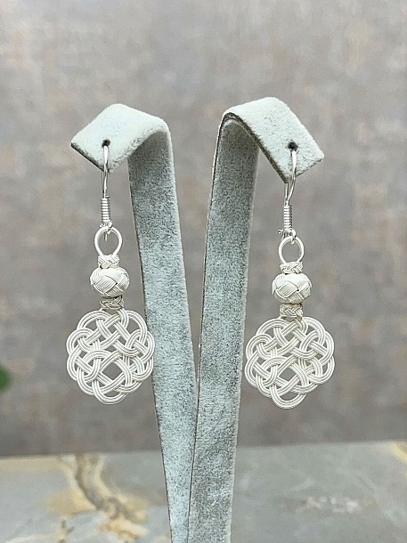 Gümüş Kazaziye Aşk Düğümü Kolye Küpe Set - Set010 Hediyelik Özel Koleksiyon