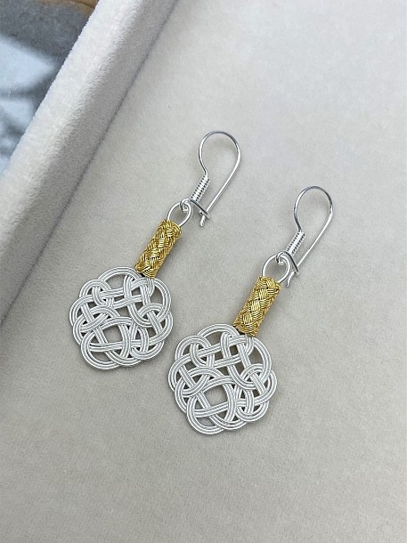Gümüş Kazaziye Aşk Düğümü Kolye Küpe Set - Set03
