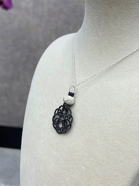 Gümüş Kazaziye Aşk Düğümü Kolye Küpe Set - Set04 Iki Sıralı