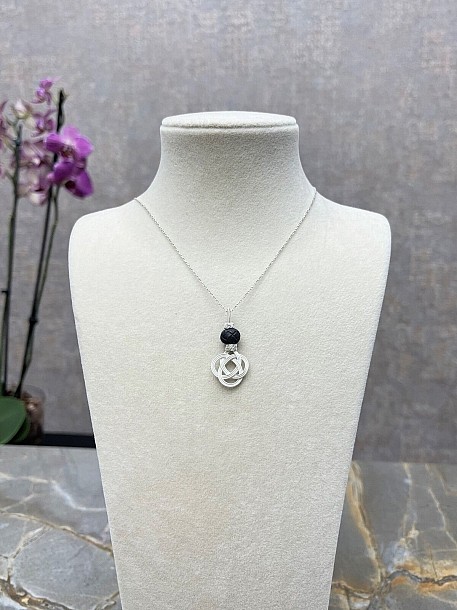 Gümüş Kazaziye Şems Düğümü Kolye Küpe Set - Set09