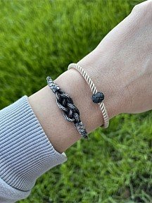 Gümüş Kazaziye Sonsuzluk Ikili Bileklik Seti