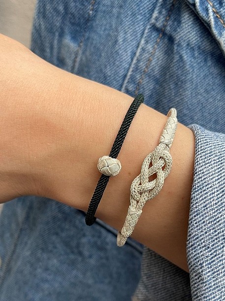 Gümüş Kazaziye Sonsuzluk Ve Top Detaylı Renkli Ikili Bileklik Kombin