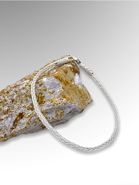 Gümüş Kazaziye Zincir Örgüsü Bileklik