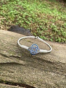 Mavi Şems Düğümü Gümüş Kazaziye Bileklik