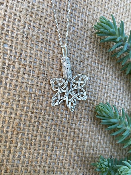 Yıldız Düğümü Gümüş Kazaziye Kolye