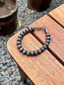 Zarafetin İncisi: Oksitli Gümüş Kazaziye Tesbih ve Bileklik Kombini- Hediyelik Özel Kutusunda