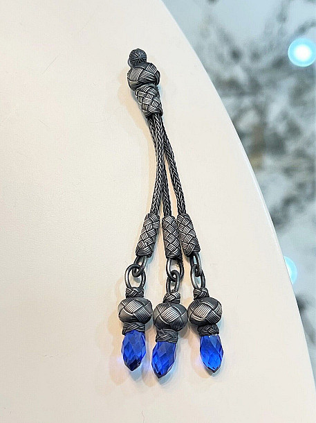 Zirkon Taş Detaylı Tüm Tesbihlere Kolayca Takılabilen Kısa Model Gümüş Kazaziye Püskül