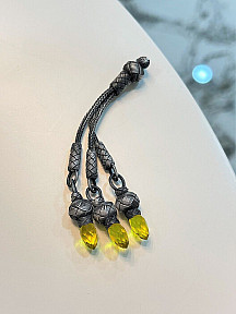 Zirkon Taş Detaylı Tüm Tesbihlere Kolayca Takılabilen Kısa Model Gümüş Kazaziye Püskül