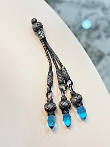 Zirkon Taş Detaylı Tüm Tesbihlere Kolayca Takılabilen Kısa Model Gümüş Kazaziye Püskül